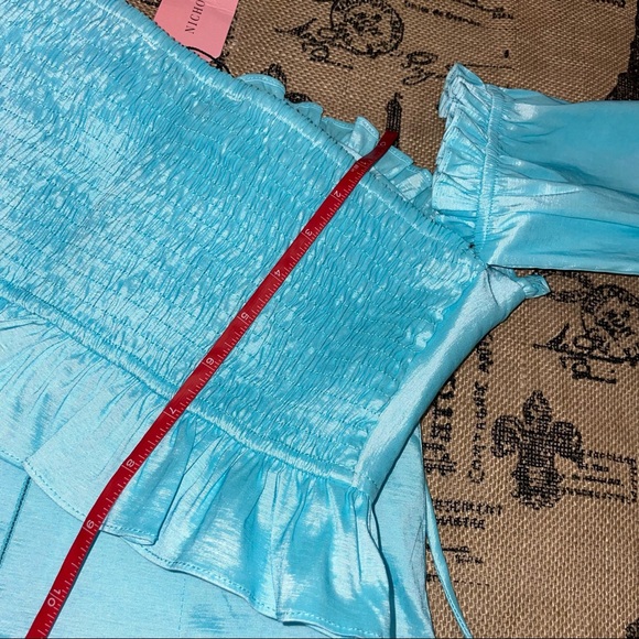 Nichole Lynel NWT! “Main Thang” Sky Blue Stretch Set Size M - Picture 9 of 11